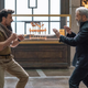 Frank Grillo and Mel Gibson in Boss Level